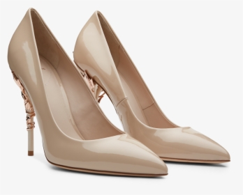 Nude Patent Calf With Rose Gold Leaves"data Src="//cdn - Basic Pump, HD Png Download, Free Download